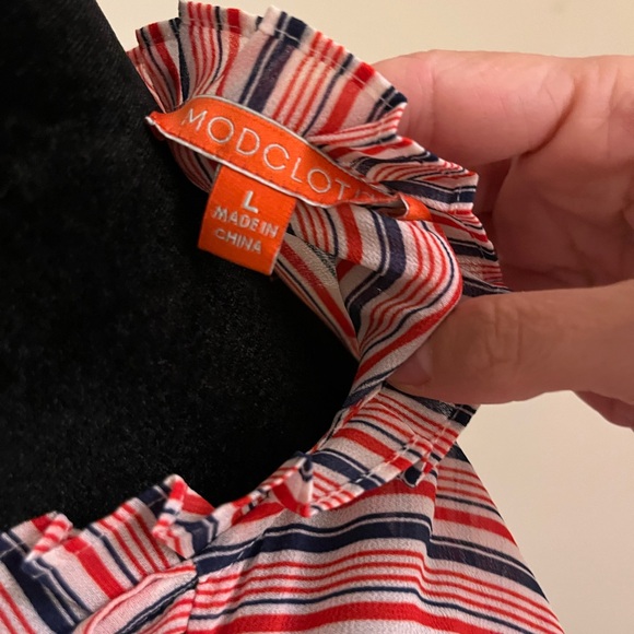 ModCloth Striped Red and Blue Women's Dress - Picture 5 of 5